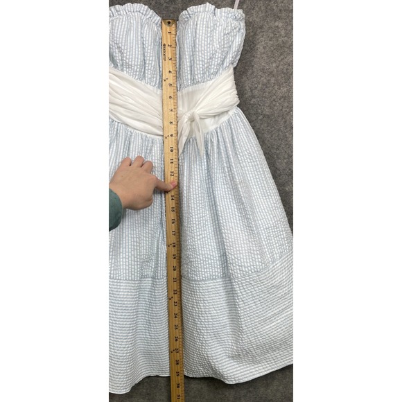 Vintage Betsey Johnson Seersucker Dress Blue White 2 Y2K - Picture 16 of 16